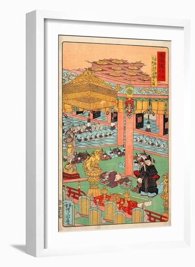 Images of the Fifteen Ashikaga Shoguns at the Toji-In in Kyoto-Kyosai Kawanabe-Framed Giclee Print