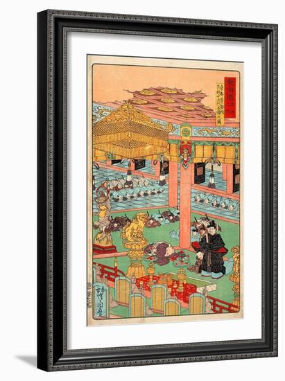 Images of the Fifteen Ashikaga Shoguns at the Toji-In in Kyoto-Kyosai Kawanabe-Framed Giclee Print