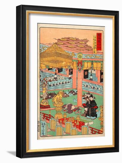 Images of the Fifteen Ashikaga Shoguns at the Toji-In in Kyoto-Kyosai Kawanabe-Framed Giclee Print