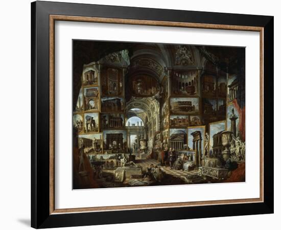 Imaginary Gallery of Views of Ancient Rome, Ca 1756-Giovanni Paolo Pannini-Framed Giclee Print