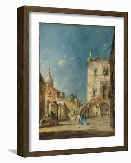 Imaginary View of a Venetian Square or Campo, c.1780-Francesco Guardi-Framed Giclee Print