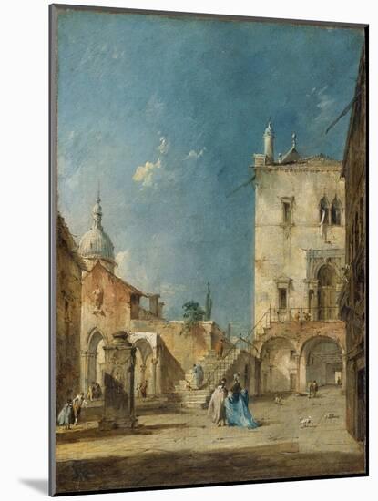 Imaginary View of a Venetian Square or Campo, c.1780-Francesco Guardi-Mounted Giclee Print
