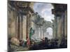 Imaginary View of the Grand Gallery of the Louvre in Ruins, 1796-Robert Hubert-Mounted Giclee Print