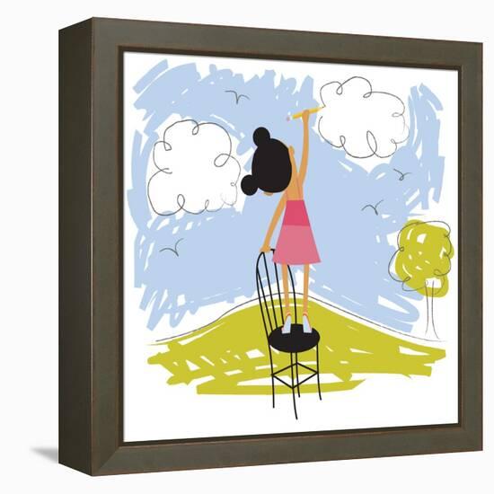 Imaginative little girl-Harry Briggs-Framed Premier Image Canvas