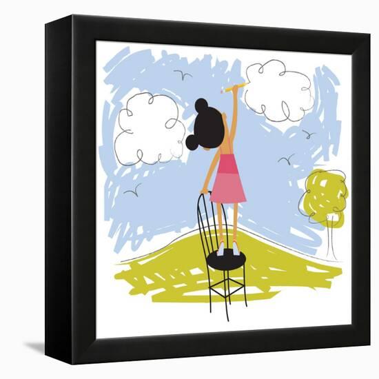 Imaginative little girl-Harry Briggs-Framed Premier Image Canvas