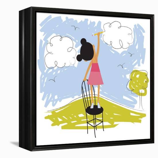 Imaginative little girl-Harry Briggs-Framed Premier Image Canvas