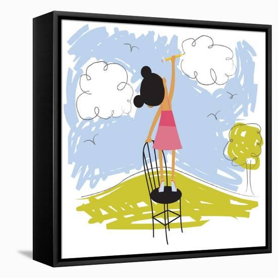 Imaginative little girl-Harry Briggs-Framed Premier Image Canvas