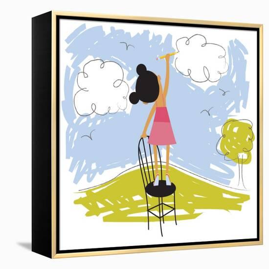 Imaginative little girl-Harry Briggs-Framed Premier Image Canvas