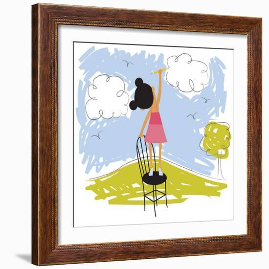 Imaginative little girl-Harry Briggs-Framed Giclee Print