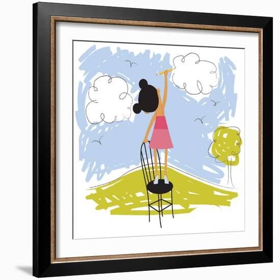 Imaginative little girl-Harry Briggs-Framed Giclee Print