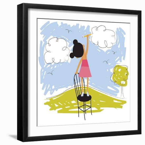 Imaginative little girl-Harry Briggs-Framed Giclee Print