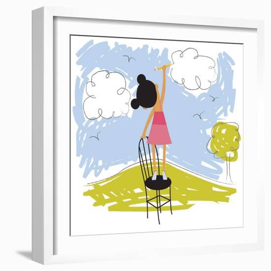 Imaginative little girl-Harry Briggs-Framed Giclee Print