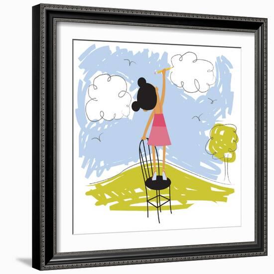 Imaginative little girl-Harry Briggs-Framed Giclee Print