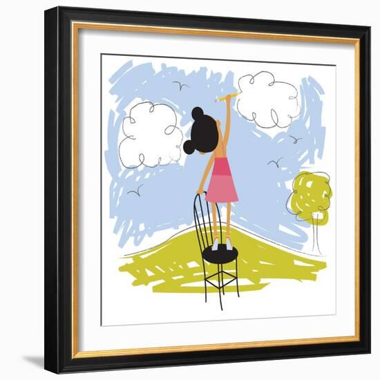 Imaginative little girl-Harry Briggs-Framed Giclee Print