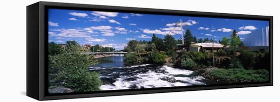 Imax Theater with Spokane Falls, Spokane, Washington State, USA-null-Framed Stretched Canvas