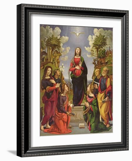 Immaculate Conception and Six Saints-Piero di Cosimo-Framed Giclee Print