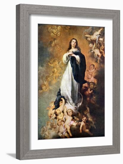 Immaculate Conception of the Escorial, C1678-Bartolomé Esteban Murillo-Framed Giclee Print