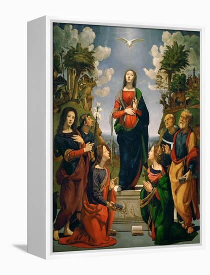 Immaculate Conception with Six Saints-Piero di Cosimo-Framed Premier Image Canvas