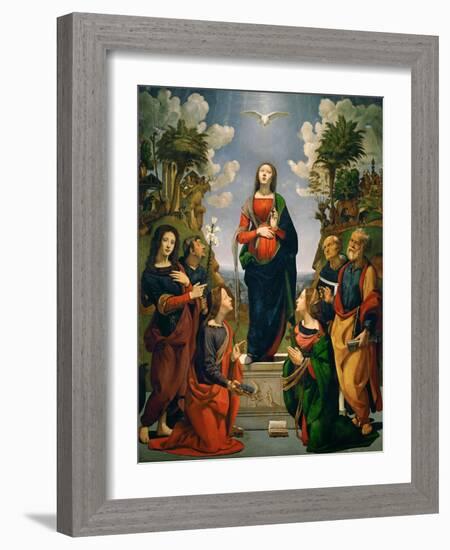 Immaculate Conception with Six Saints-Piero di Cosimo-Framed Giclee Print