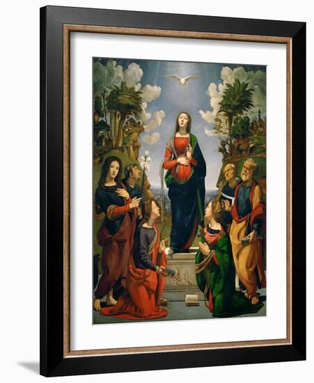 Immaculate Conception with Six Saints-Piero di Cosimo-Framed Giclee Print