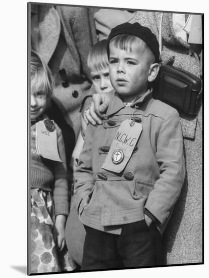 Immigrant Children Wearing Tags, Arriving in Us-Michael Rougier-Mounted Photographic Print