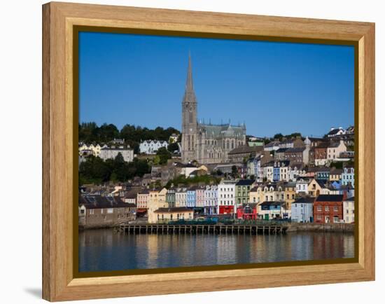 Immigrant Embarkation Harbour, Terraced Houses and St Colman's Cathedral, Cobh, Ireland-null-Framed Premier Image Canvas