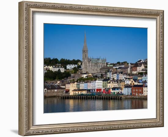 Immigrant Embarkation Harbour, Terraced Houses and St Colman's Cathedral, Cobh, Ireland-null-Framed Photographic Print