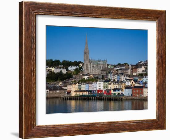 Immigrant Embarkation Harbour, Terraced Houses and St Colman's Cathedral, Cobh, Ireland-null-Framed Photographic Print