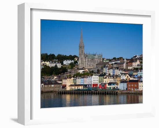 Immigrant Embarkation Harbour, Terraced Houses and St Colman's Cathedral, Cobh, Ireland-null-Framed Photographic Print