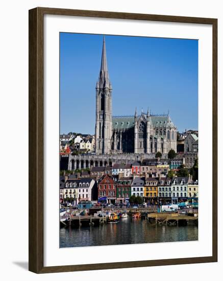 Immigrant Embarkation Harbour, Terraced Houses and St Colman's Cathedral, County Cork, Ireland-null-Framed Photographic Print