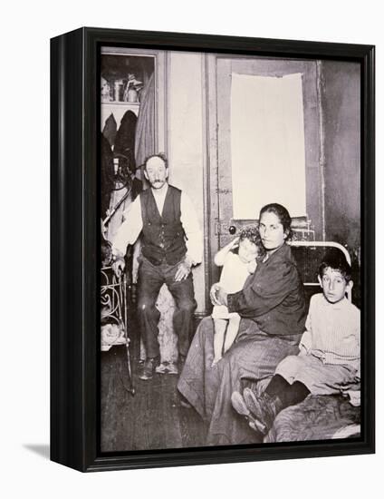 Immigrant Family, Lower East Side, New York City, c.1910-Jacob August Riis-Framed Premier Image Canvas