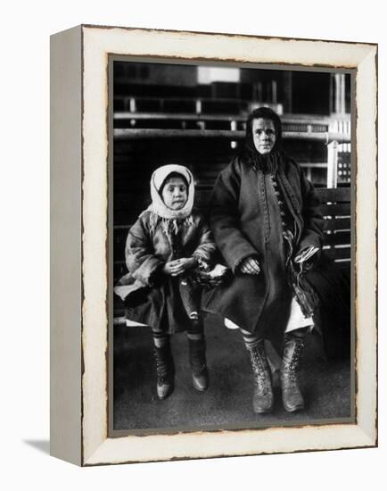 Immigrant Mother and Daughter, Ellis Island, 1902-null-Framed Stretched Canvas