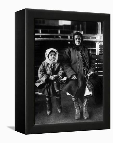 Immigrant Mother and Daughter, Ellis Island, 1902-null-Framed Stretched Canvas