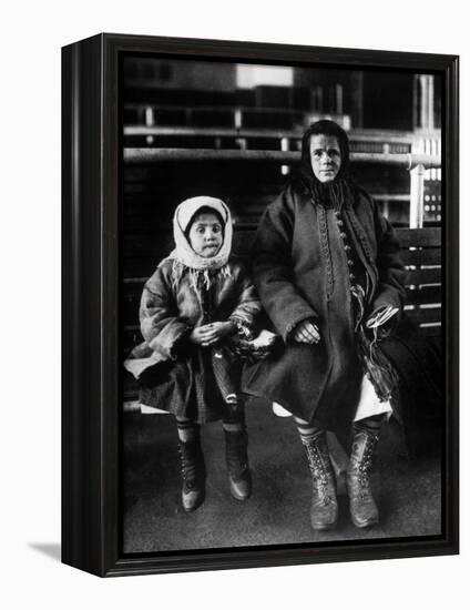 Immigrant Mother and Daughter, Ellis Island, 1902-null-Framed Stretched Canvas