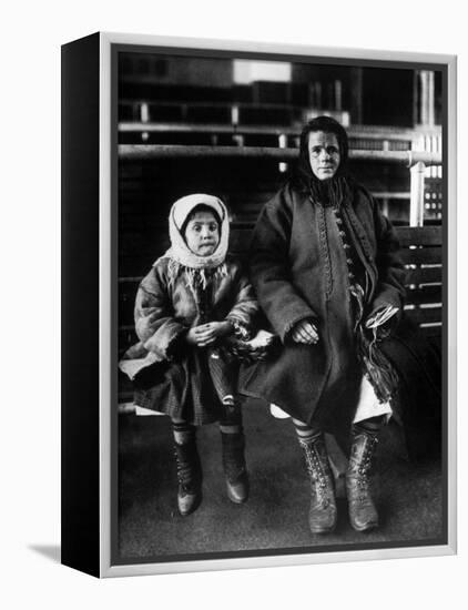 Immigrant Mother and Daughter, Ellis Island, 1902-null-Framed Stretched Canvas