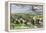 Immigrants and Other Workers Laying Track for the Transcontinental Railroad across Nebraska, 1860s-null-Framed Premier Image Canvas