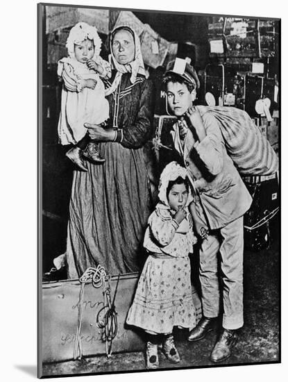 Immigrants Arriving at Ellis Island in the Early 20Th Century (B/W Photo)-Lewis Wickes Hine-Mounted Giclee Print