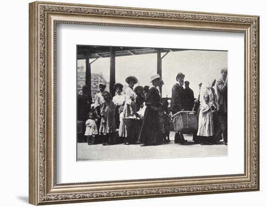 Immigrants arriving at Ellis Island, New York City, USA, c1905-Unknown-Framed Photographic Print