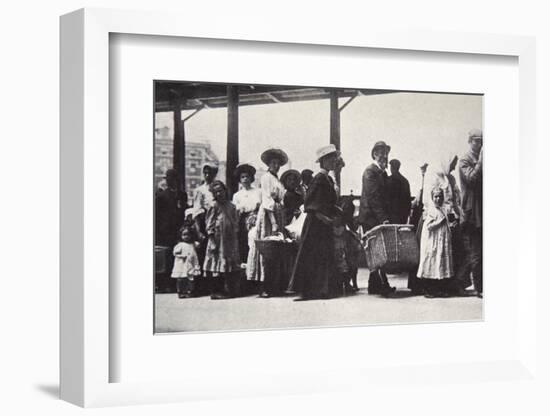 Immigrants arriving at Ellis Island, New York City, USA, c1905-Unknown-Framed Photographic Print