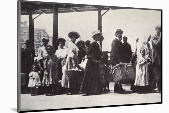 Immigrants arriving at Ellis Island, New York City, USA, c1905-Unknown-Mounted Photographic Print