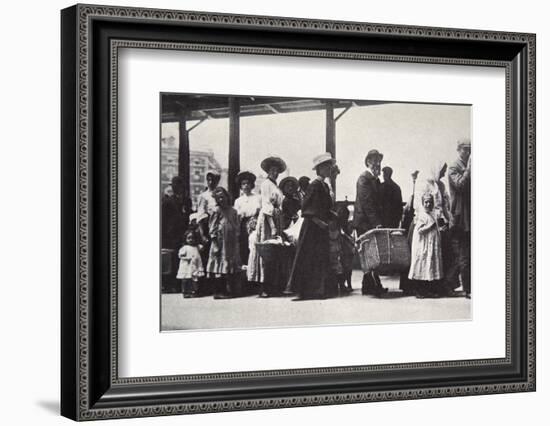 Immigrants arriving at Ellis Island, New York City, USA, c1905-Unknown-Framed Photographic Print