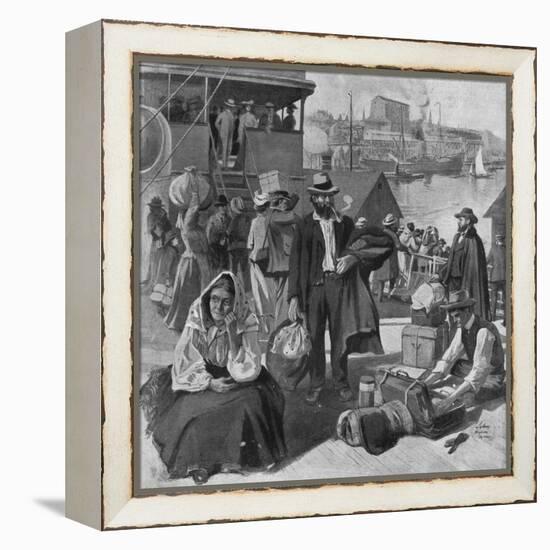 Immigrants Disembarking at Quebec, Canada-null-Framed Premier Image Canvas