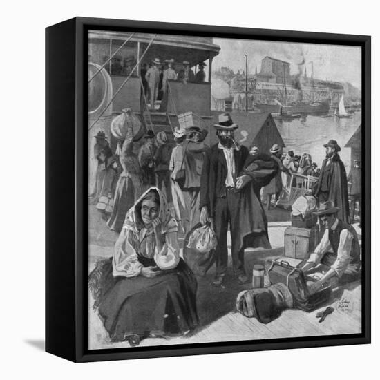 Immigrants Disembarking at Quebec, Canada-null-Framed Premier Image Canvas