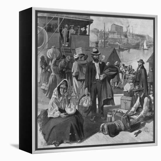 Immigrants Disembarking at Quebec, Canada-null-Framed Premier Image Canvas