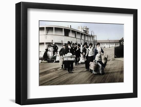 Immigrants to the USA landing at Ellis Island, New York, c1900-Unknown-Framed Photographic Print