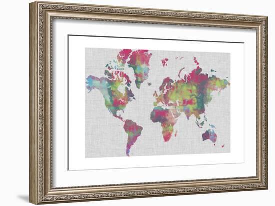 Impasto Map of the World-Jennifer Goldberger-Framed Art Print