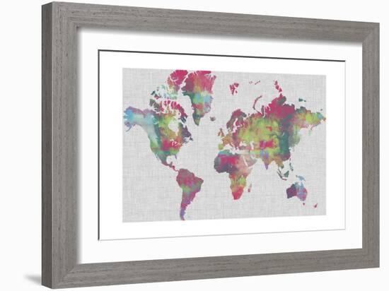 Impasto Map of the World-Jennifer Goldberger-Framed Art Print