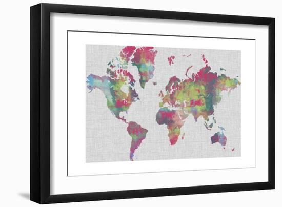 Impasto Map of the World-Jennifer Goldberger-Framed Art Print