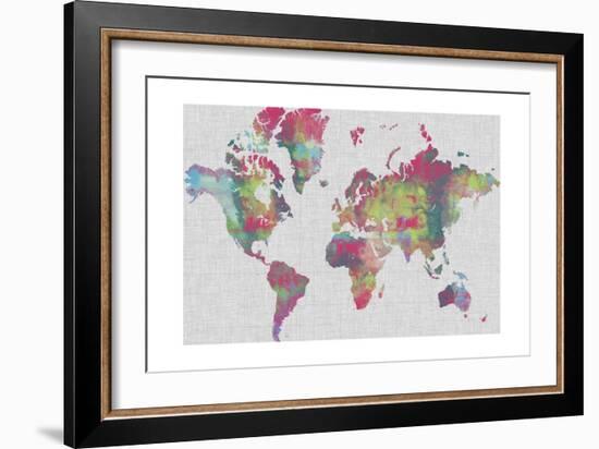 Impasto Map of the World-Jennifer Goldberger-Framed Art Print