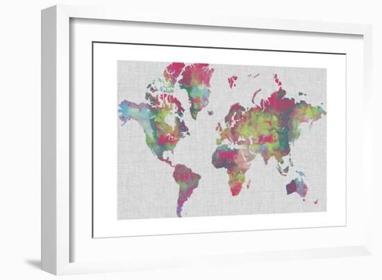 Impasto Map of the World-Jennifer Goldberger-Framed Art Print
